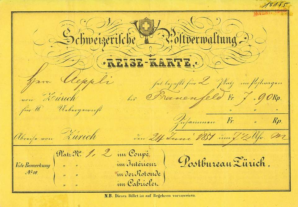 Reisekarte der Schweiz (1857)