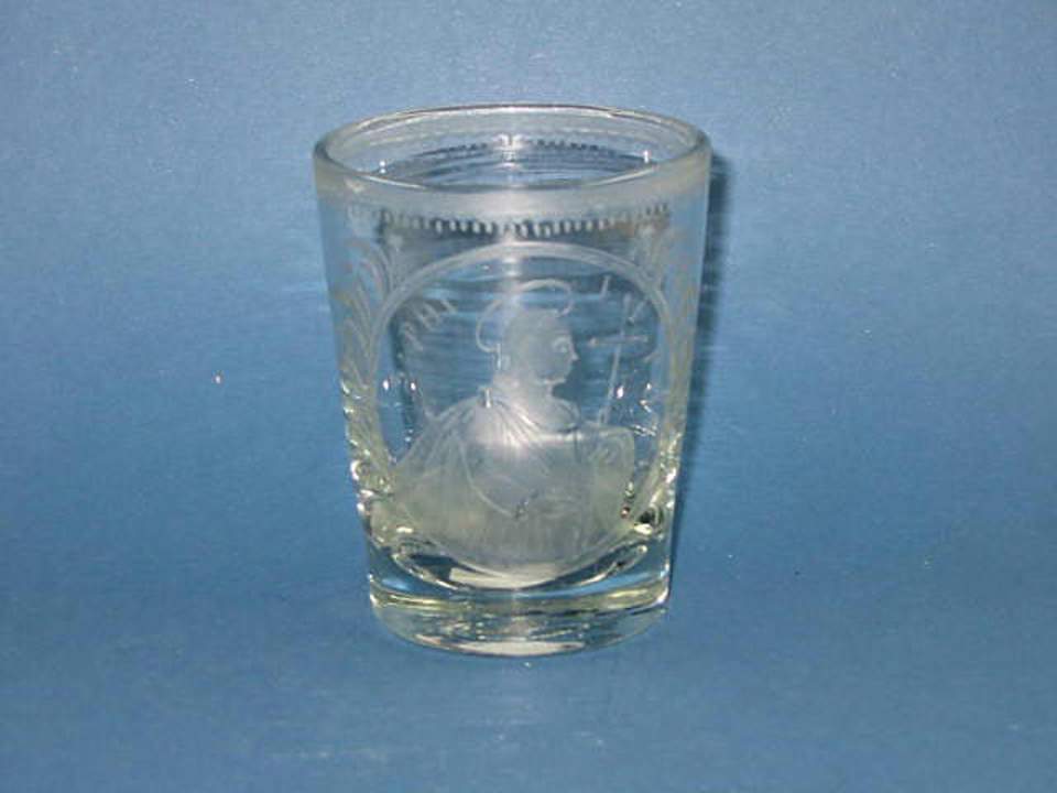 Glas, Trinkglas, Becherglas mit Hl. Philipp