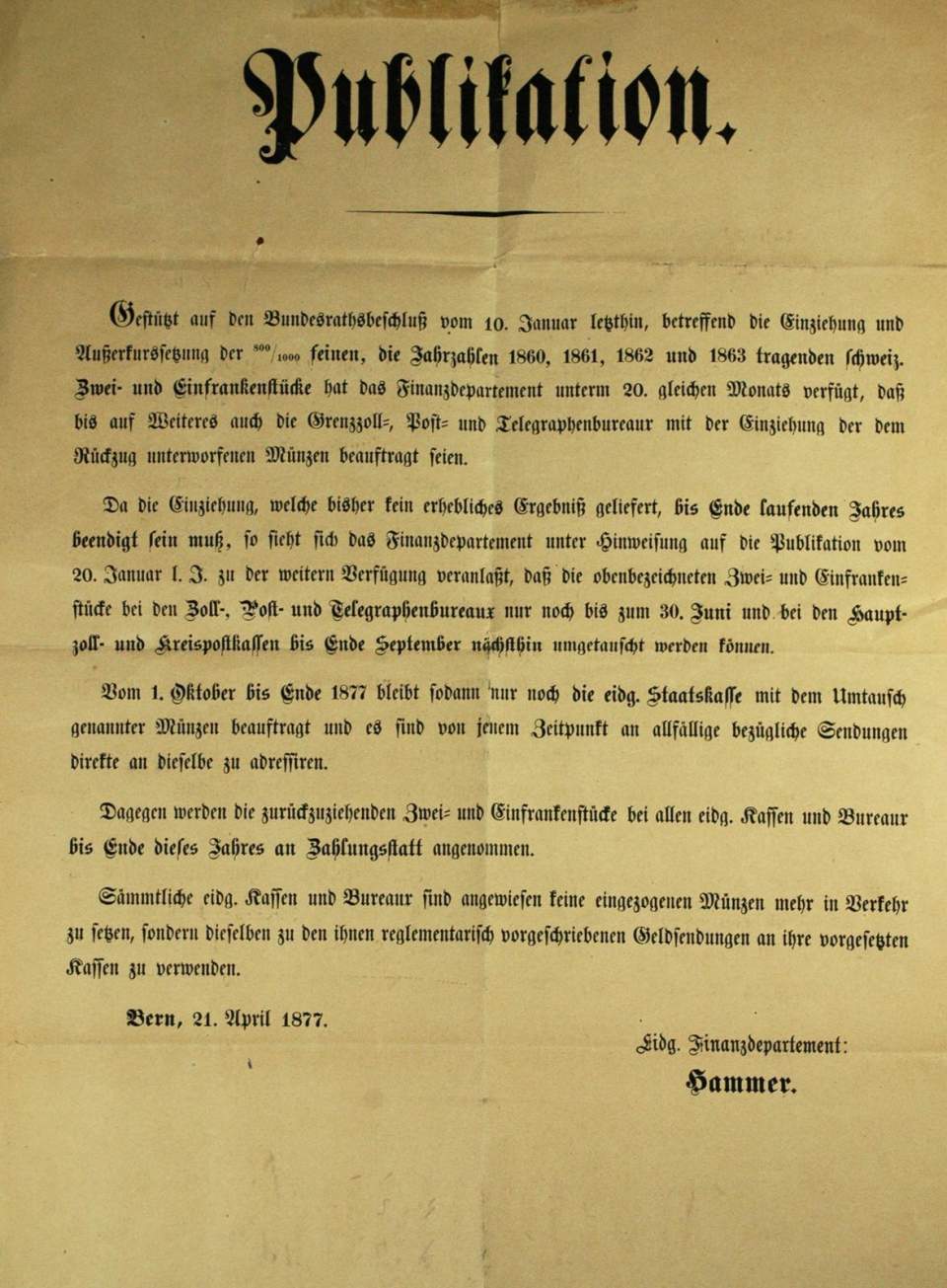 Publikation Eidg. Finanzdepartement