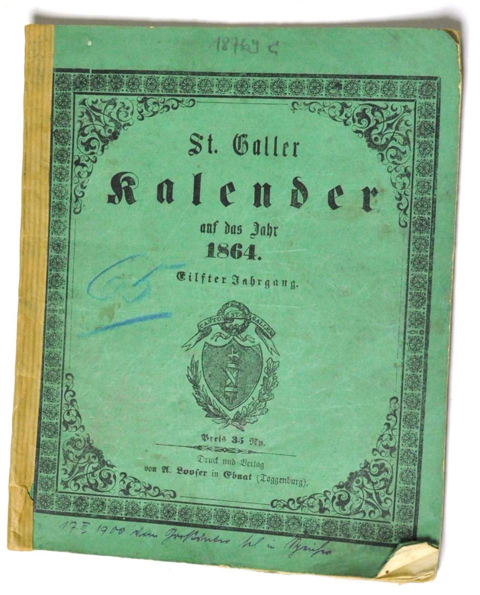 St.Galler Kalender für das Jahr 1864