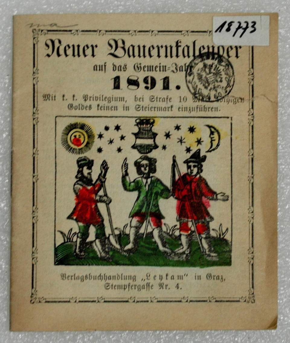 "Neuer Bauernkalender auf das Gemein-Jahr 1891"