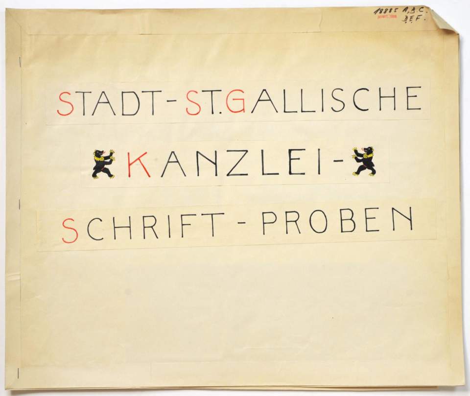 St.Gallische Kanzleischrift-Proben v. Hch. Edelmann