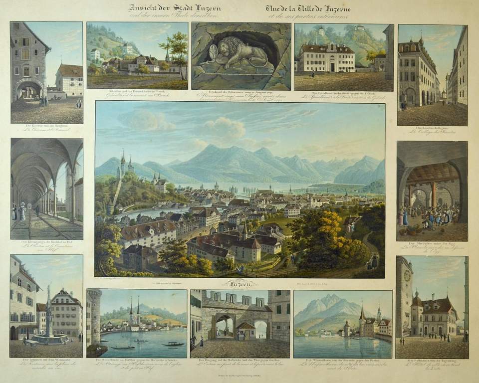 Gruppenstich 12 Bilder der Stadt Luzern