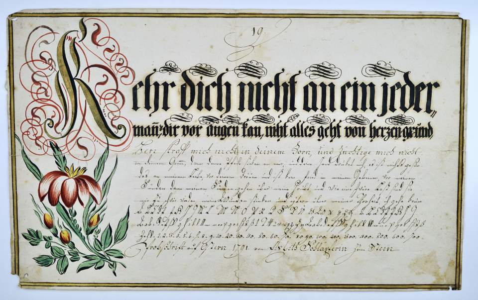 Osterschrift von Elsbeth Schläpfer aus Stein, Probeschrift