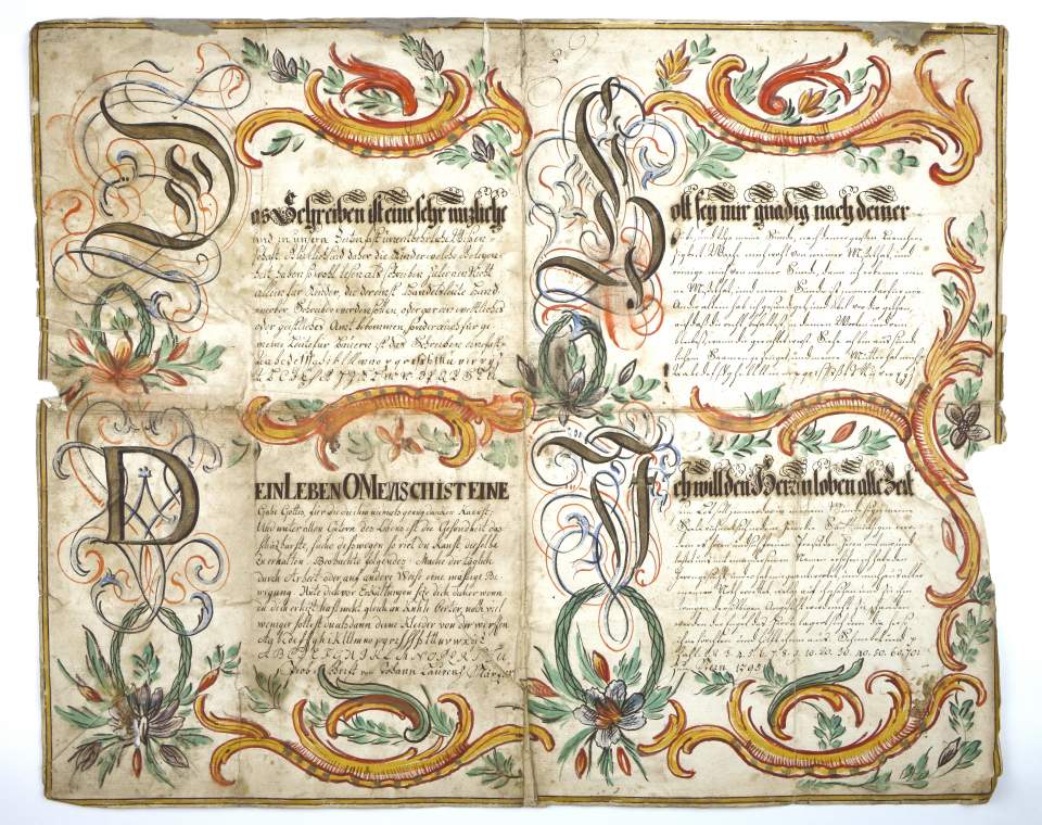 Osterschrift von Johann Laurenz Schläpfer (?), Probeschrift