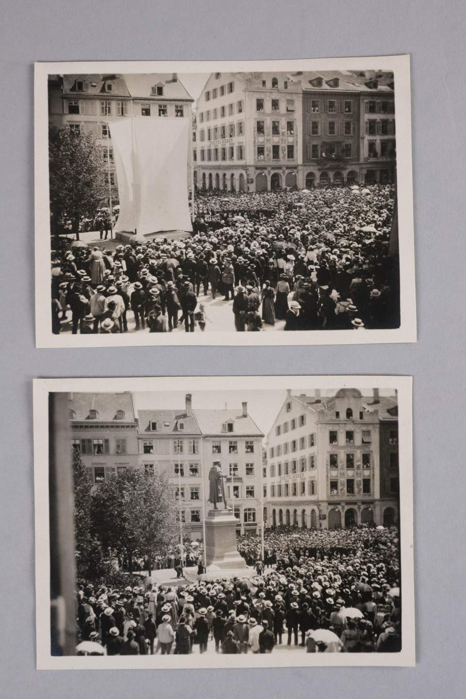 Zwei Fotografien zur Enthüllung des Vadian - Denkmals