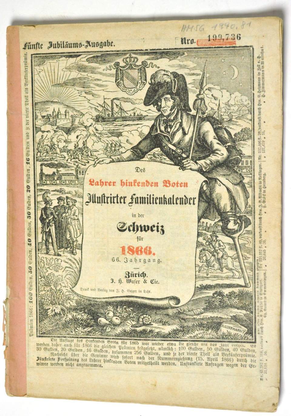 Des Lahrer hinkenden Boten illustrierter Familienkalender 1866