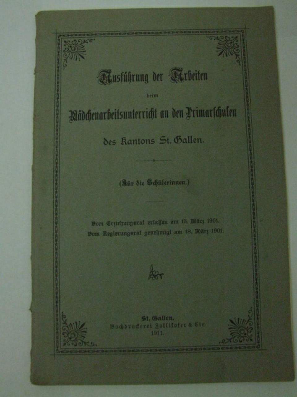 Buch "Mädchenarbeitsunterricht an den Primarschulen" (SG)