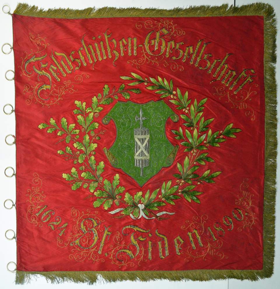 Fahne Feldschützengesellschaft St.Fiden, 1890