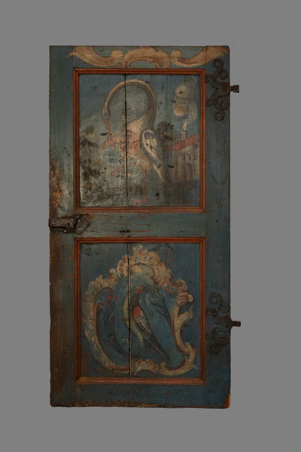 17-teiliges bemaltes Täfer, ursprünglich aus dem Roten Haus (Zehntenhaus) in Zuzwil