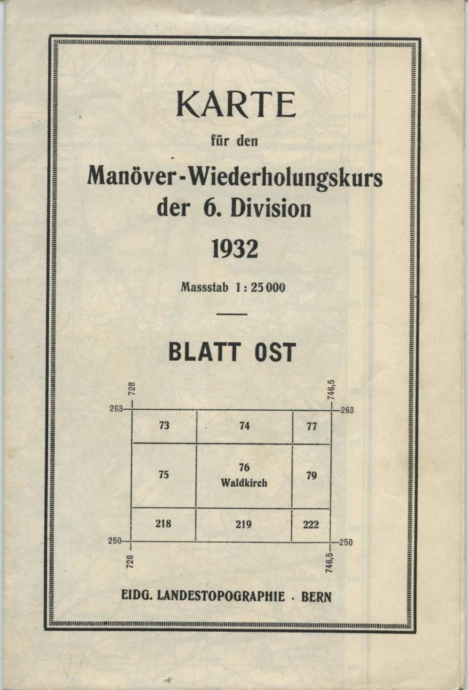 Landkarte der Schweizer Armee