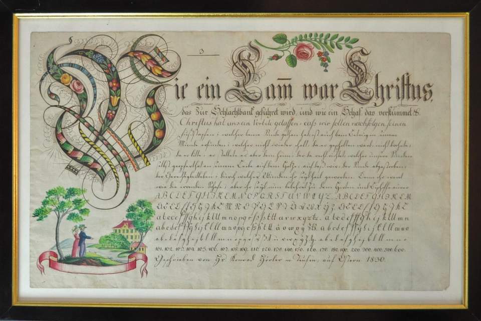 Osterschrift von Konrad Hörler aus Teufen, Probeschrift