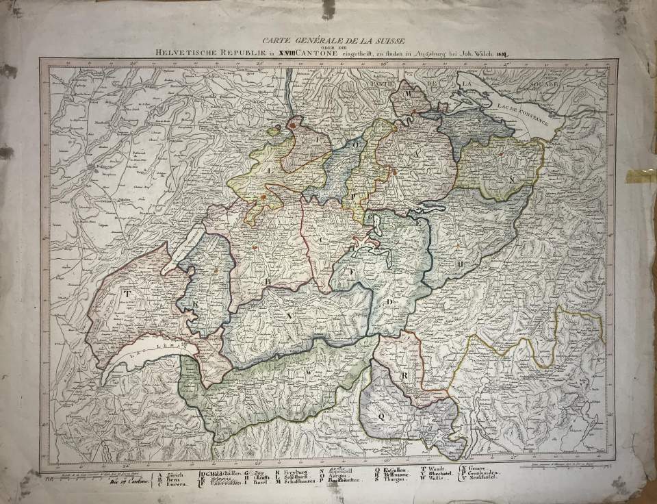Karte der Schweiz Helvetische Republik