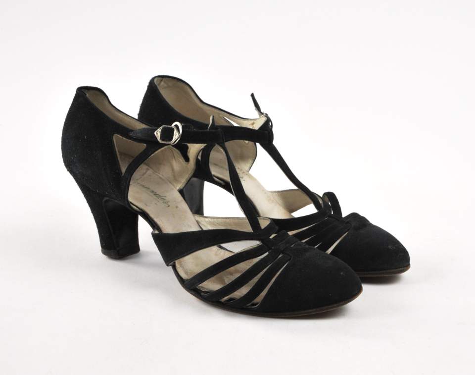 Schwarze Damen-Sandalette, Riemchenpumps