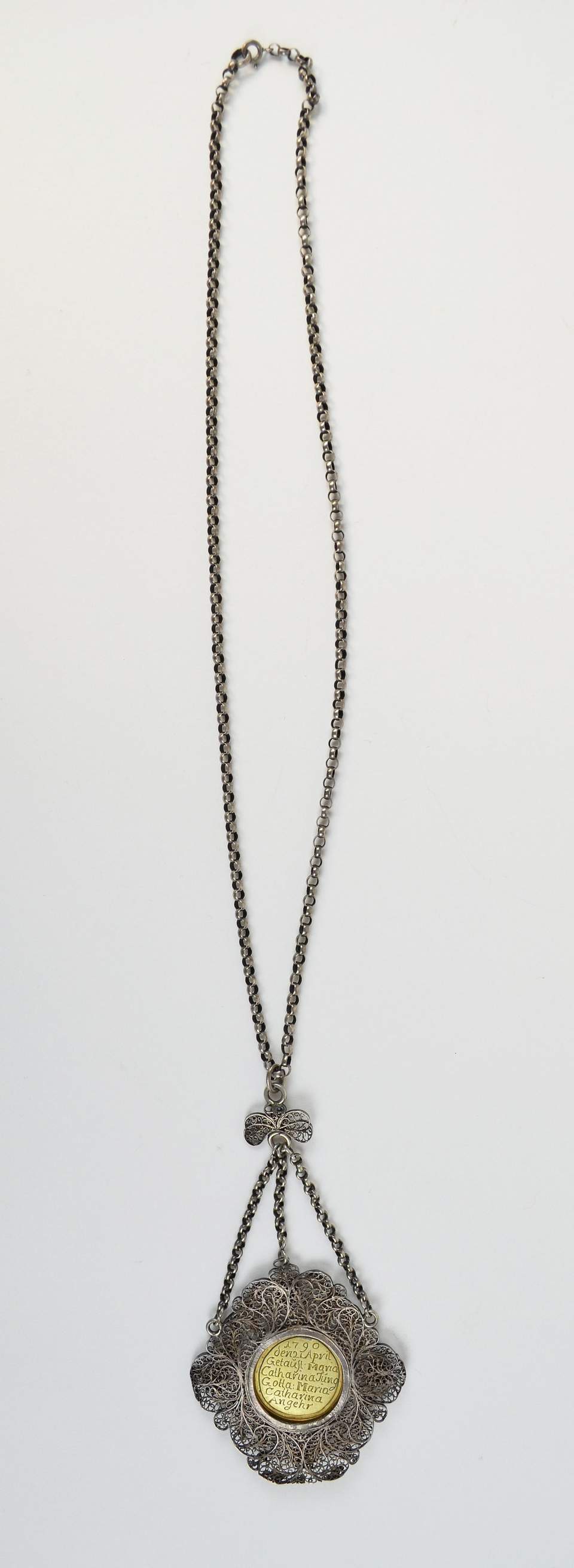 Taufandenken, Halskette, Silberfiligranschmuck, Trachtenschmuck (?)
