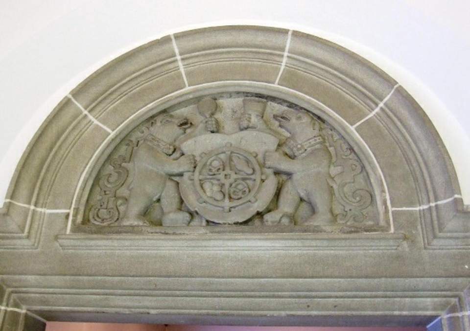 Wappenstein vom Zunfthaus der Bäcker, Brotlaube, St.Gallen