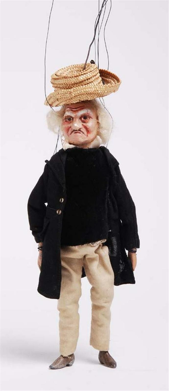 Marionette Professor mit Strohhut