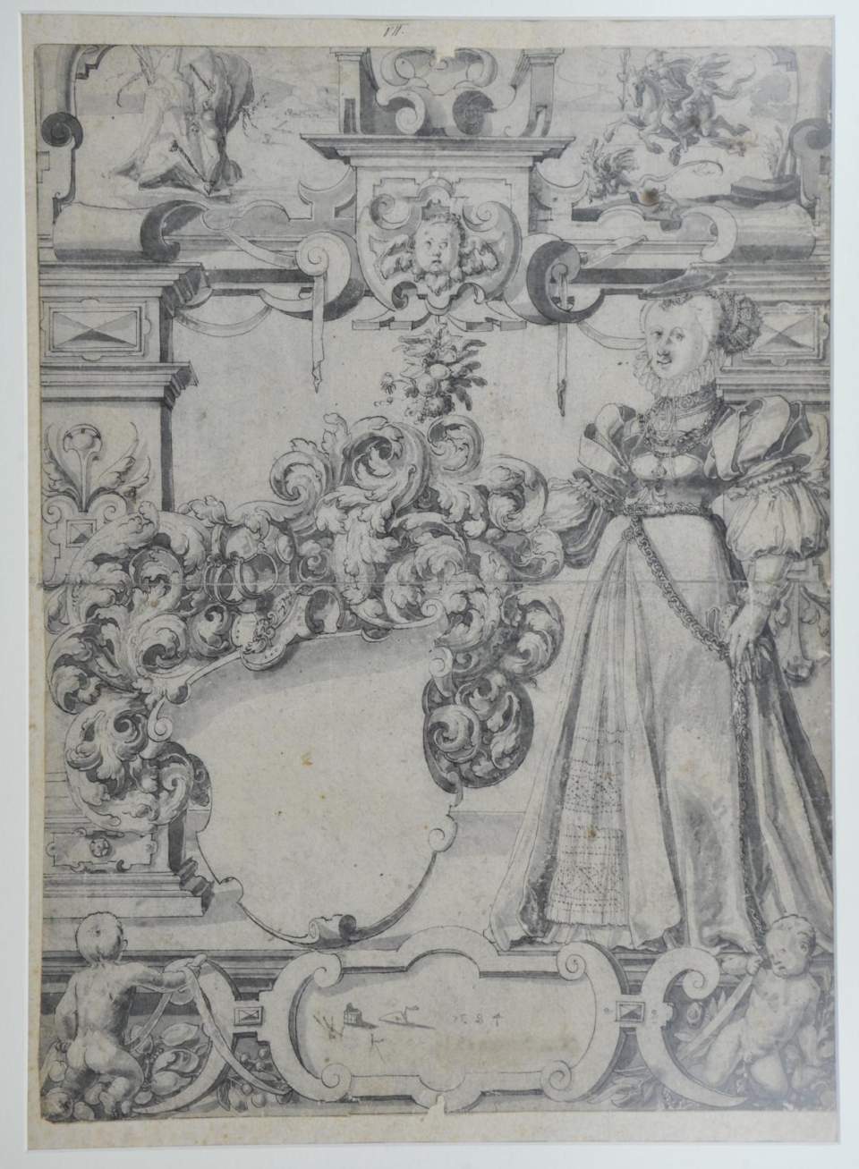 Scheibenriss für Wappenscheibe