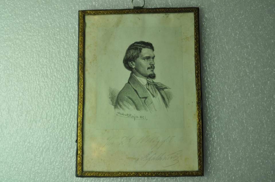 Studentenbildnis des R. Falkner, Basel, Studienfreund des Dekans Daniel Wild (1825-1917)