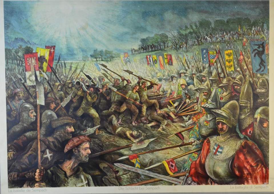 Die Schlacht bei Sempach 1386 (Schweizerisches Schulwandbild Nr. 44)
