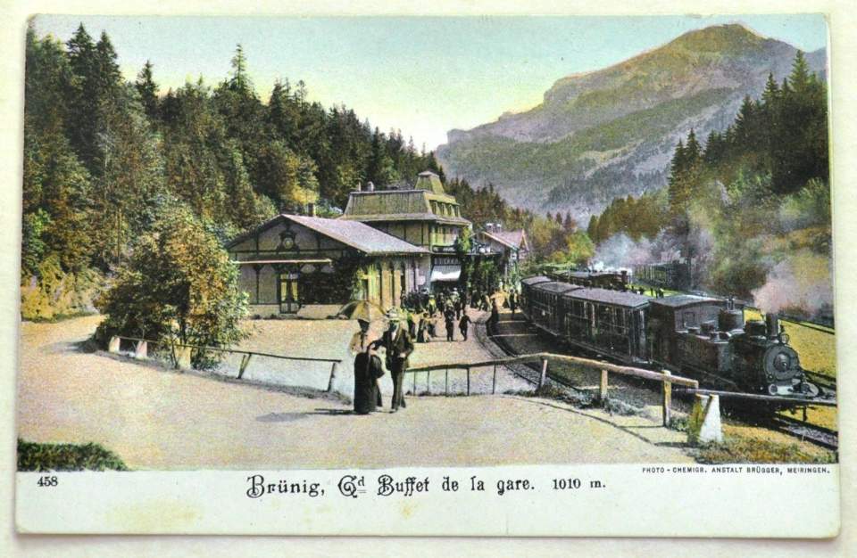 Postkarte Brünig 1890, Buffet de la Gare