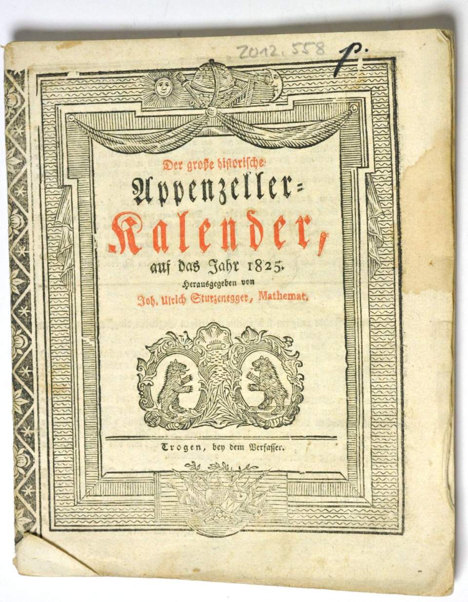 Appenzeller Kalender auf das Jahr 1825