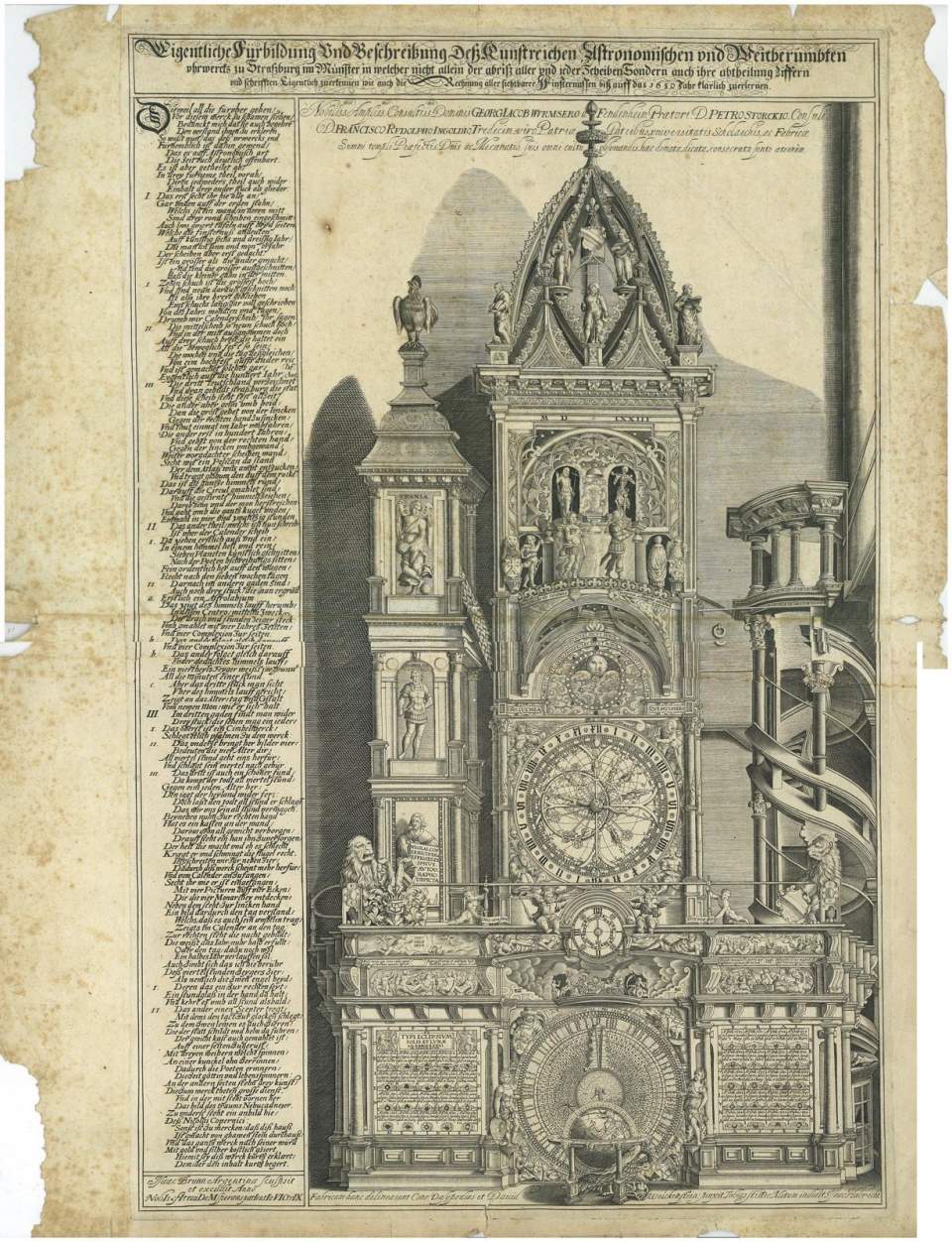 Plan astronomisches Uhrwerk des Münsters in Strassburg