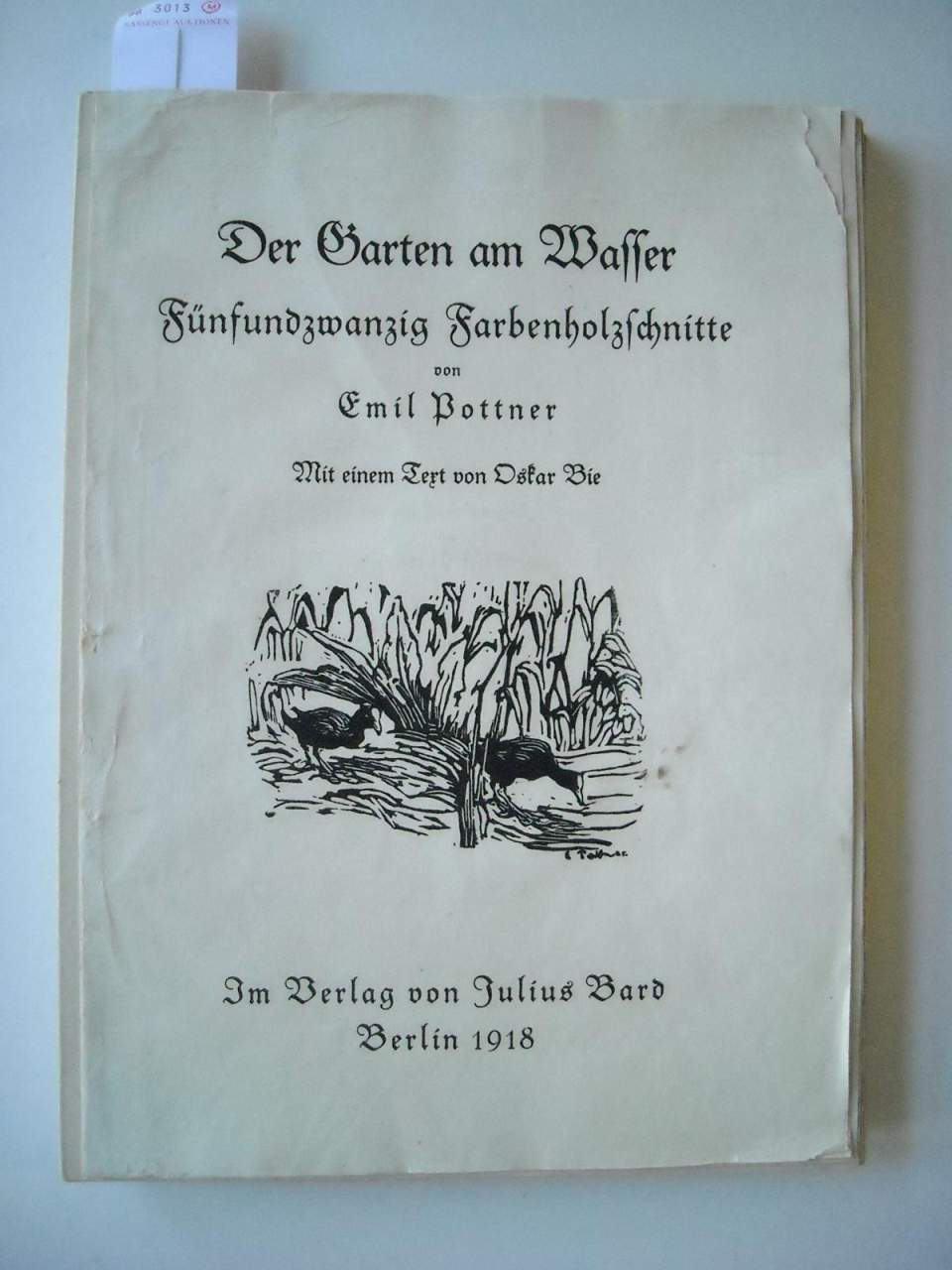 Mappe von 25 Farbholzschnitten mit einem Begleittext von Oskar Bie "Der Garten am Wasser"