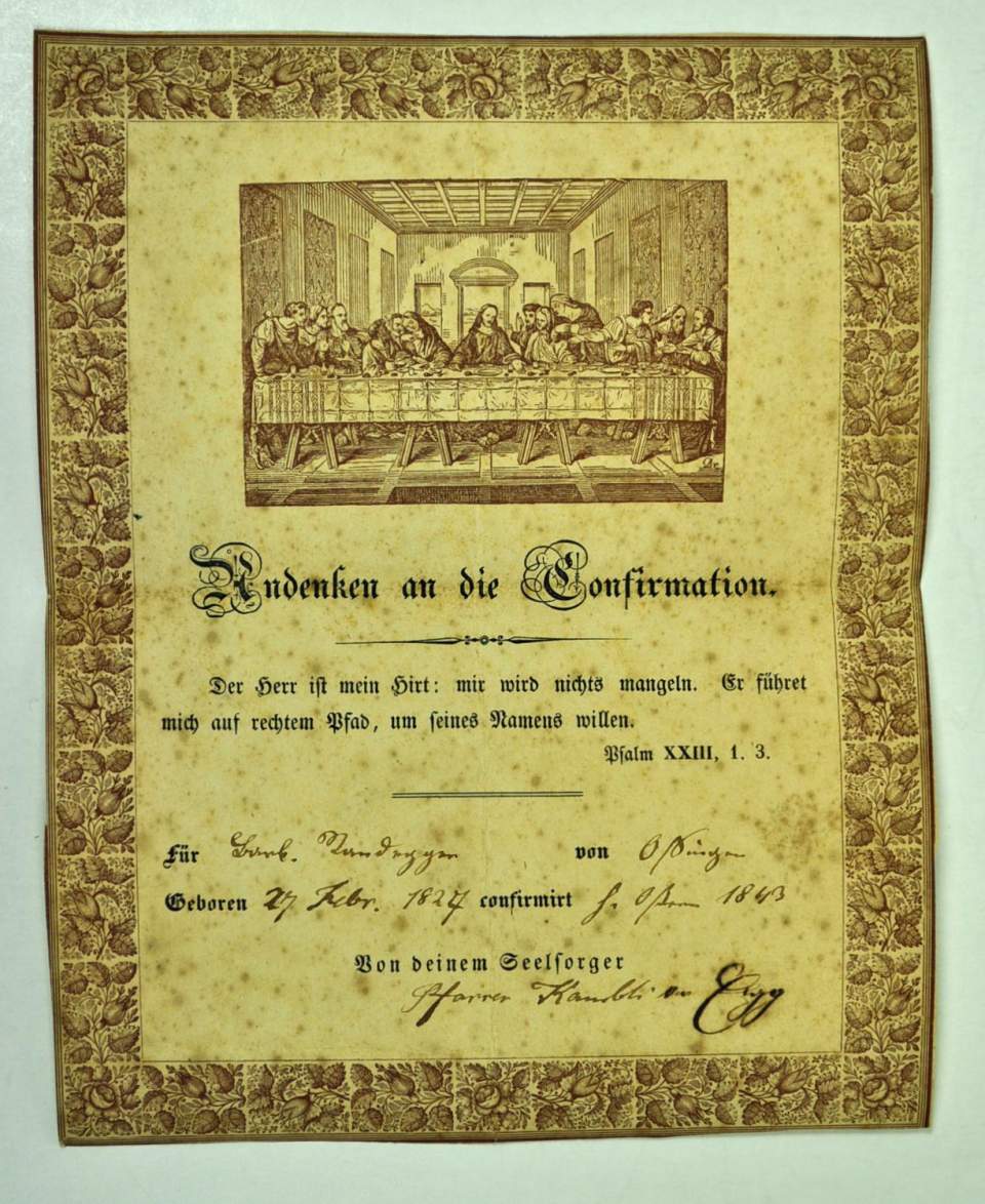 Konfirmationsbrief (1843)