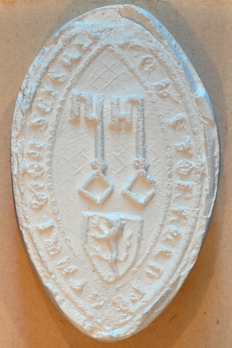 Gipsabguss des Siegels von Konrad (Kuno) von Stoffeln, Custos der Abtei St. Gallen