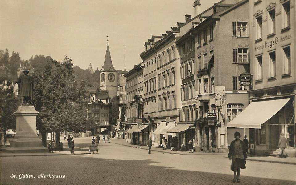 Postkarte Marktgasse St.Gallen