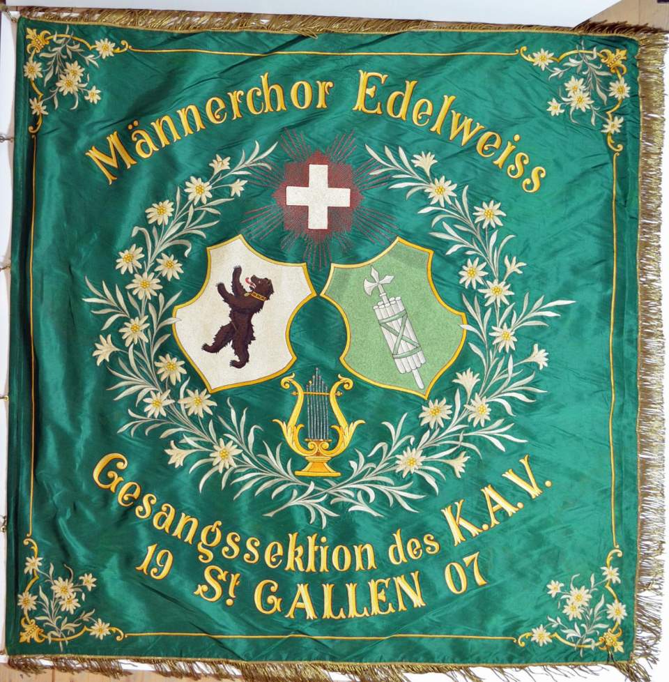 Fahne Männerchor Edelweiss St. Gallen, 1907