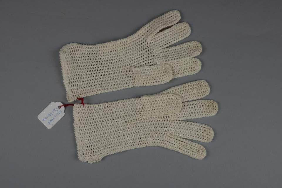 1 Paar Damenhandschuhe aus Baumwolle, Handschuhe