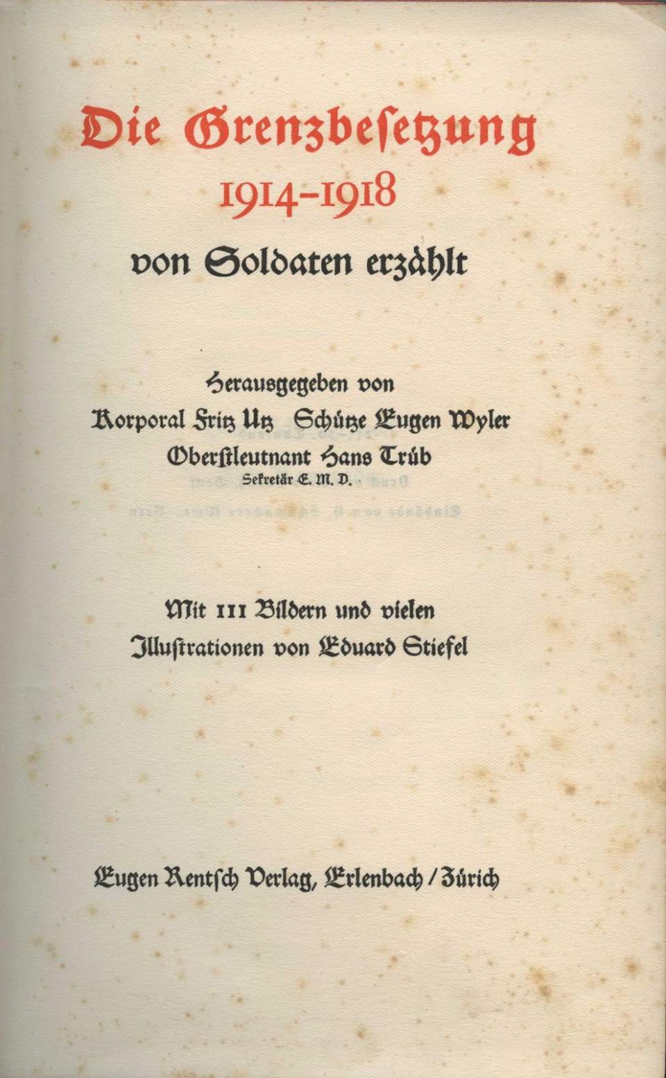 Buch, Die Grenzbesetzung 1914/1918