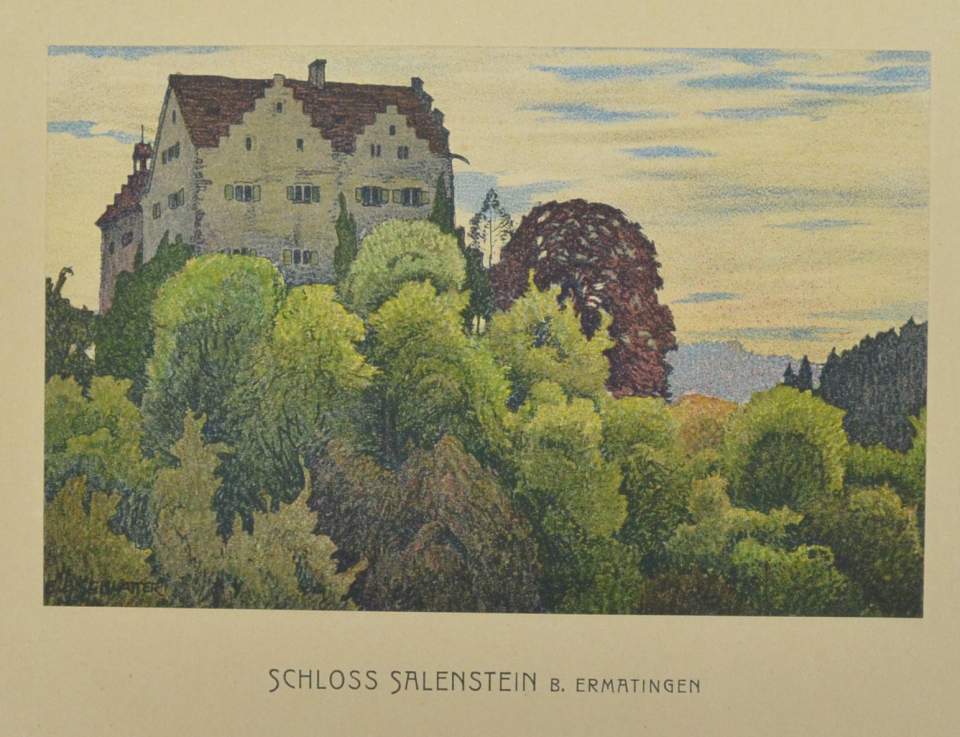 Grafik, Ansicht Schloss Salenstein bei Ermatingen