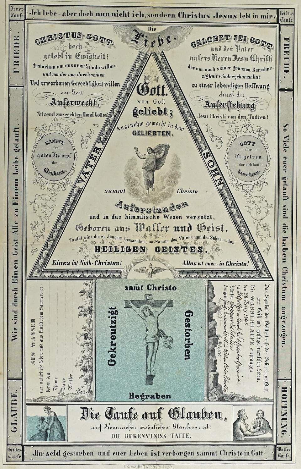 Taufurkunde der dissidenten Gemeinde in St. Gallen