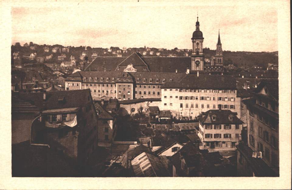 Postkarte Kloster St.Gallen von der Felsenbrücke