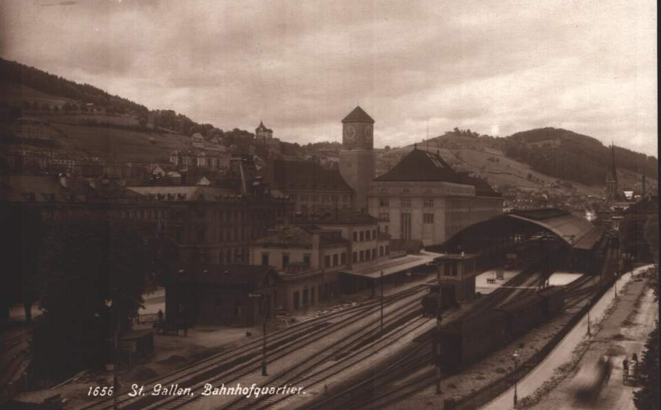 Postkarte Bahnhofquartier St.Gallen