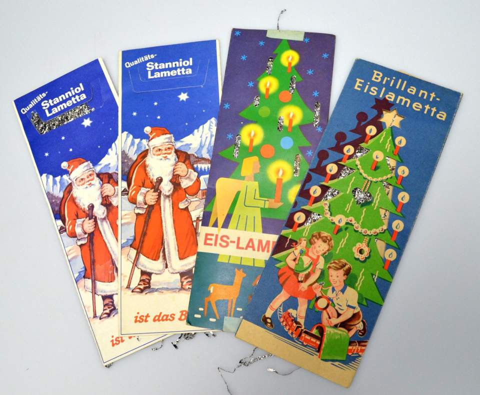 Weihnachtsschmuck, 4 Packungen mit Lametta