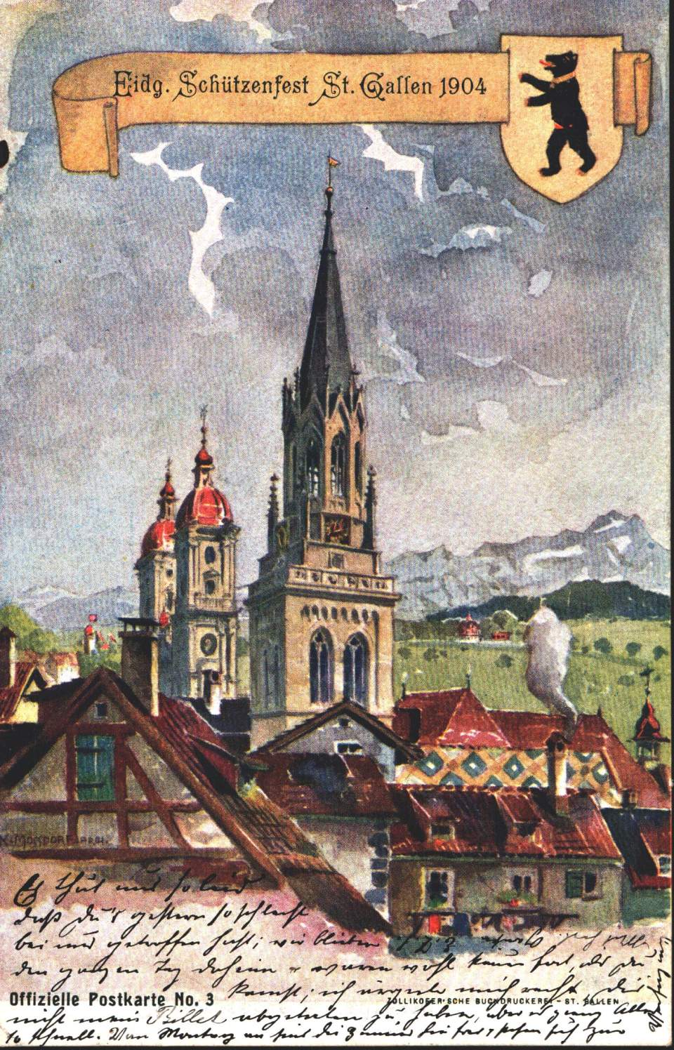 Postkarte Eidg. Schützenfest St. Gallen 1904