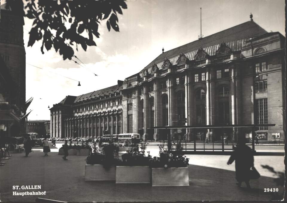 Postkarte St.Gallen Hauptbahnhof