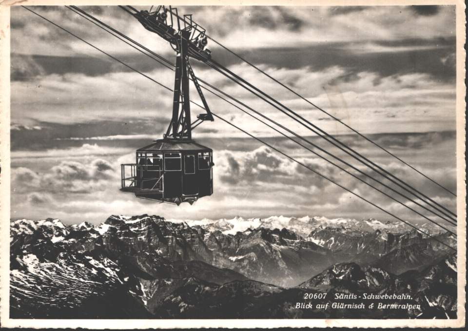 Postkarte Säntis Schwebebahn