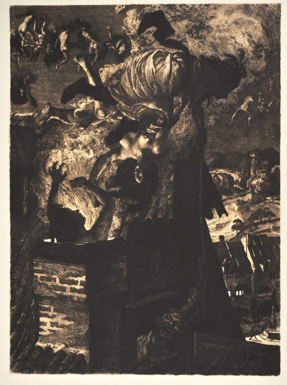 Radierung "Walpurgisnacht" Albert Welti