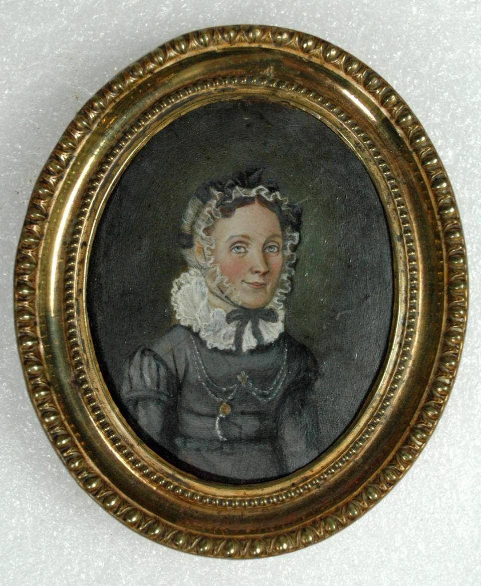 Gemälde, Miniatur der Frau Zellweger von Trogen, geb. 1795