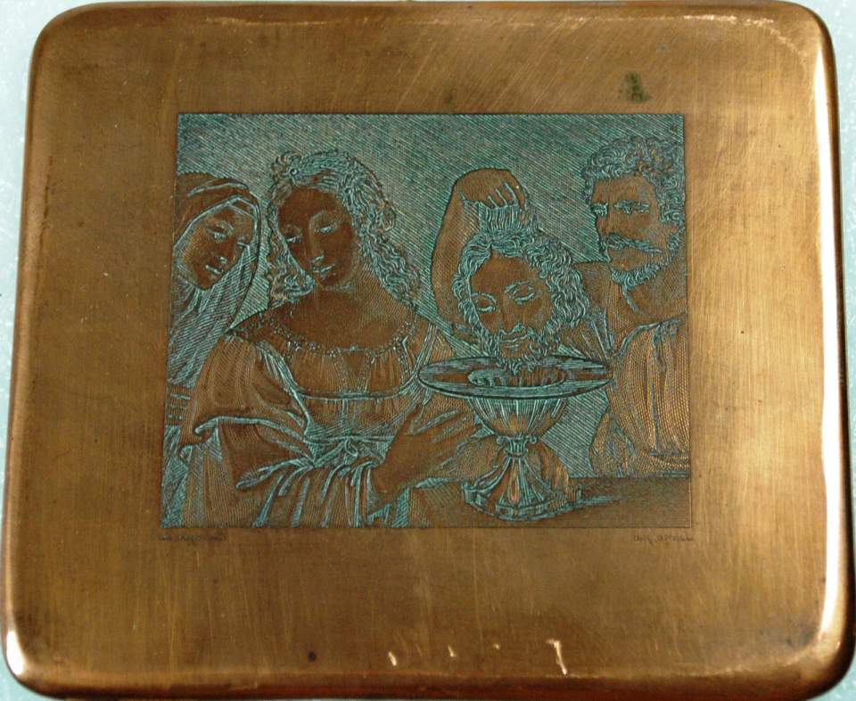 Kupferstich, Salome mit Johannes-Haupt