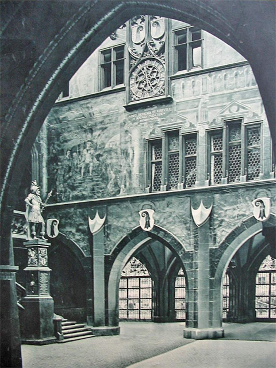 Schulwandbild, Ansicht Rathaus Basel