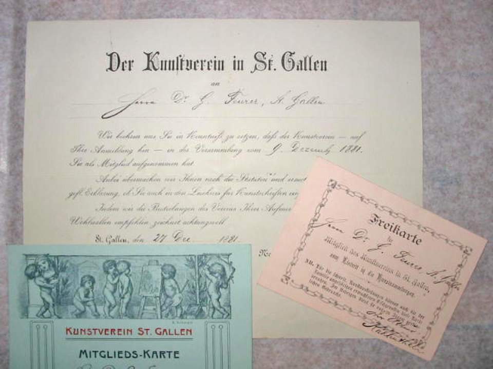 Mitgliedskarten Kunstverein St. Gallen