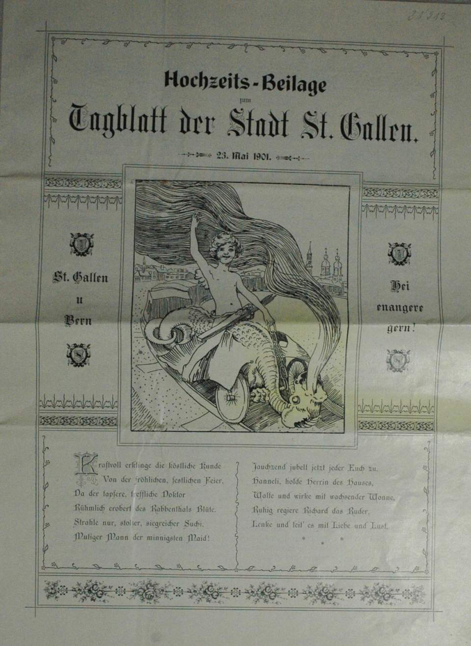 Humoristische Hochzeitszeitung für Dr.G.Feurer, 1901