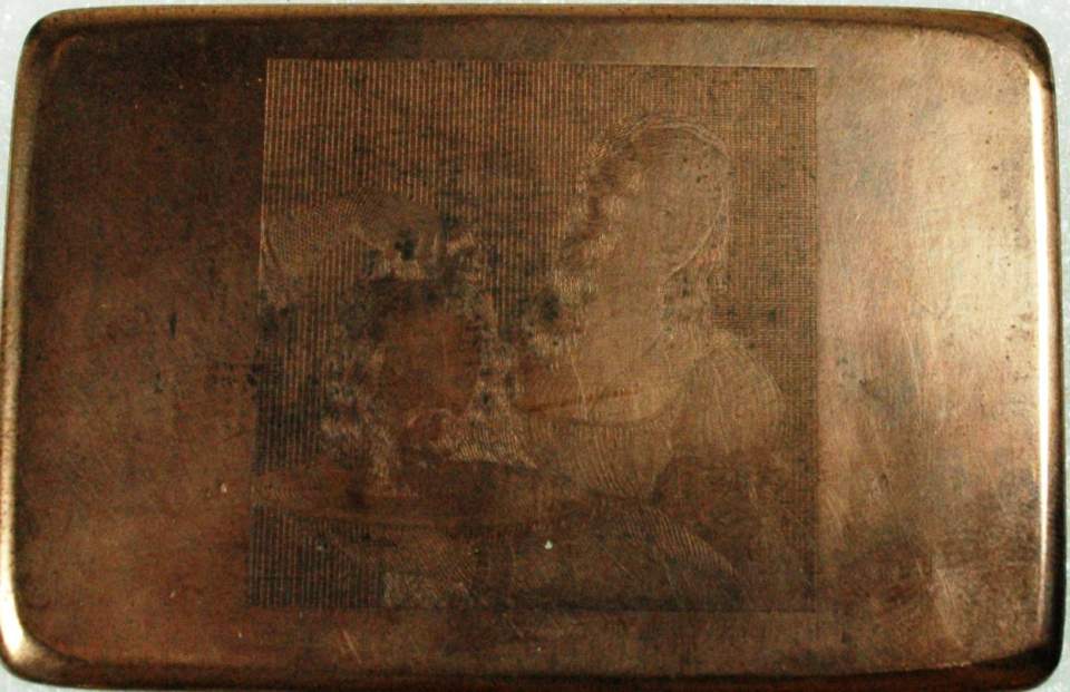 Kupferstichplatte, Salome mit dem Haupt des Johannes