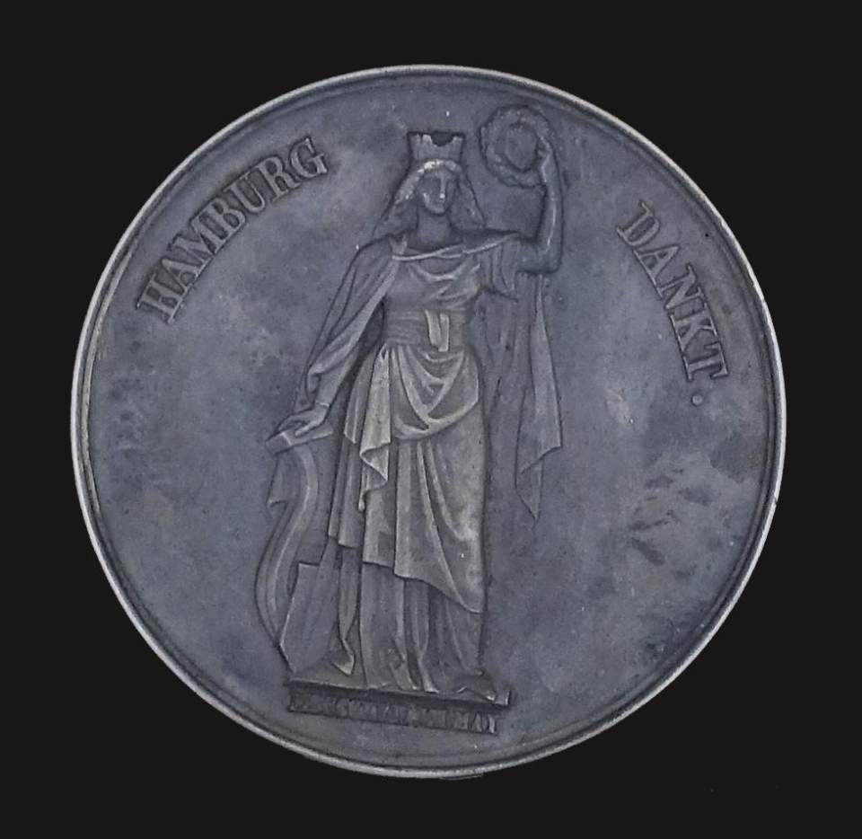 Medaille Dank Hamburgs an seine Wohltäter nach dem Brande vom 5. - 8. Mai 1842